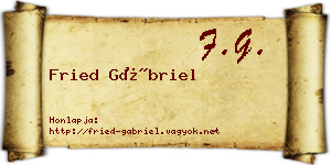 Fried Gábriel névjegykártya